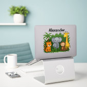 Personalisierte Dschungel-Tier-Aufkleber – Spaß &  Aufkleber (Laptop auf Schreibtisch)
