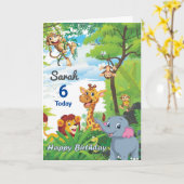 Personalisierte Dschungelkarte für Kinder Karte (Gelbe Blume)