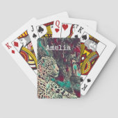 Personalisierte Dschungenkatze Spielkarten (Rückseite)