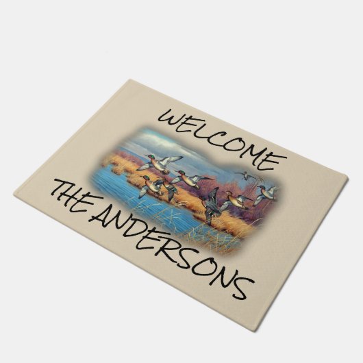 Personalisierte Ducksaison Fußmatte (Schrägansicht)