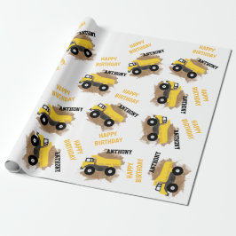Personalisierte Dump Truck Construction Mud Boys N Geschenkpapier
