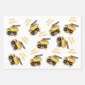 Personalisierte Dump Truck Construction Mud Boys N Geschenkpapier Set (Vorderseite)