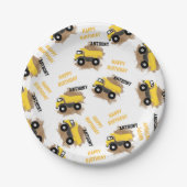 Personalisierte Dump Truck Construction Mud Boys N Pappteller (Vorderseite)