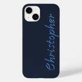 Personalisierte dunkelblaue Radialtextur 15 Case-Mate iPhone Hülle (Rückseite)