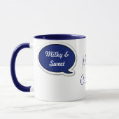 Personalisierte dunkelblaue Sprache-Blase Tasse (Links)