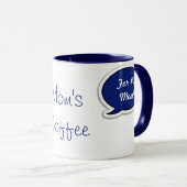 Personalisierte dunkelblaue Sprache-Blase Tasse (VorderseiteRechts)