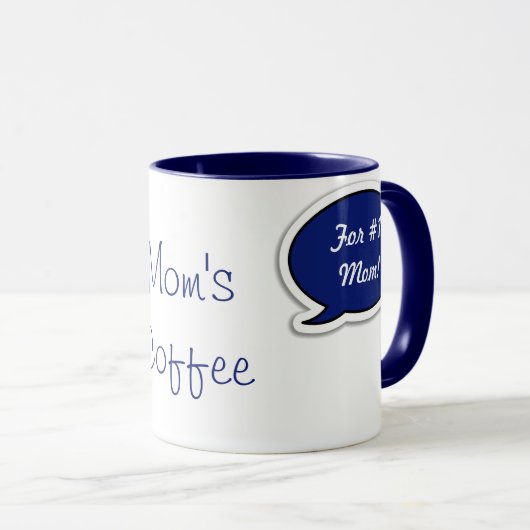 Personalisierte dunkelblaue Sprache-Blase Tasse (VorderseiteRechts)