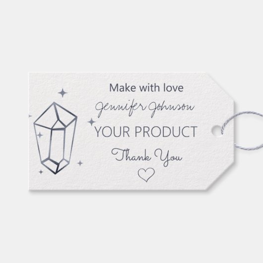 Personalisierte dunkelgraue Foil White Black Gift  Geschenkanhänger (Vorderseite (Horizontal))