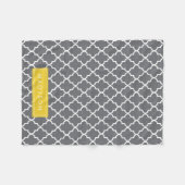 Personalisierte dunkelgraue und gelbe Quatrefolie Fleecedecke (Vorderseite (Horizontal))