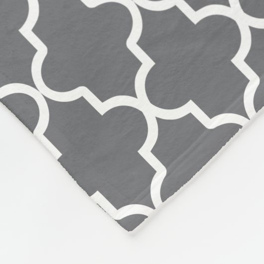 Personalisierte dunkelgraue und gelbe Quatrefolie Fleecedecke (Ecke)