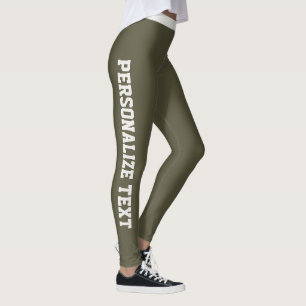 Personalisierte Dunkeloliv Neutrale Moderne Athlei Leggings