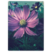 Personalisierte dunkelviolette Blumen Klemmbrett (Rückseite)