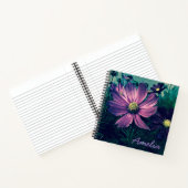 Personalisierte dunkelviolette Blumen Notizblock (Innenseite)