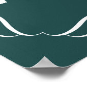 Personalisierte dunkle Aquamarine Wäsche waschen T Poster (Ecke)