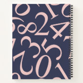 Personalisierte dunkle blaue Zahlenmuster-Mathemat Notizblock (Rückseite)