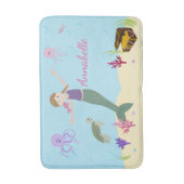 Personalisierte dunkle blonde Meerjungfrau-und Badematte (Vorderseite Vertikal)