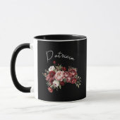 Personalisierte dunkle Blumennamens Tasse (Links)