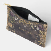 Personalisierte dunkle botanische Hexentasche Zubehörtasche (Offen)