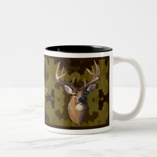 Personalisierte Dunkle Camouflage Hirsche Tasse (Rechts)