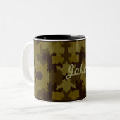 Personalisierte dunkle Camouflage Tasse (Vorderseite Links)