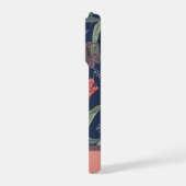 Personalisierte dunkle florale Tulpen-Muster-Handy iPhone Hülle (Linke Seite)