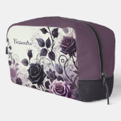 Personalisierte dunkle gothische Blumen-Reisekosme Waschbeutel (Rechte Ecke)