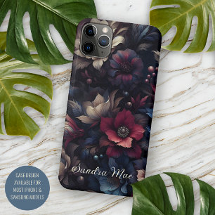 Personalisierte dunkle gothische Dahlie Floral vik Case-Mate iPhone Hülle