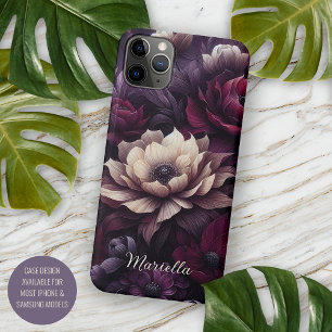 Personalisierte dunkle gothische Dahlie Floral vik Case-Mate iPhone Hülle
