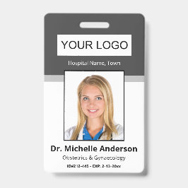 Personalisierte dunkle graue Doktor-Foto-Identität Ausweis