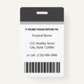 Personalisierte dunkle graue Doktor-Foto-Identität Ausweis (Rückseite)