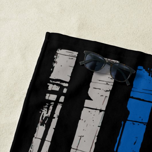 Personalisierte Dünnblauer Linie Strandtuch (Beispiel)