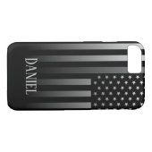 Personalisierte dünne graue Linie Flagge Case-Mate iPhone Hülle (Rückseite (Horizontal))