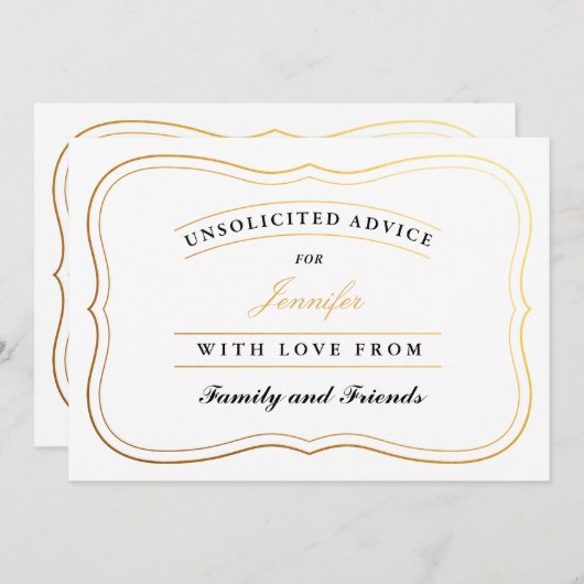 Personalisierte Duschberatungskarten - Brille oder Hinweiskarte (Vorne/Hinten)