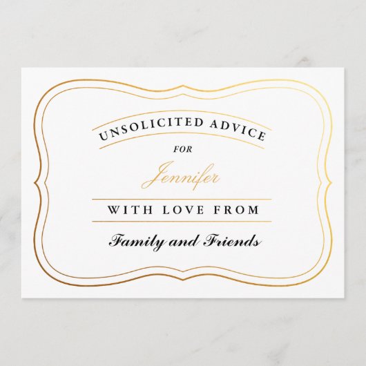 Personalisierte Duschberatungskarten - Brille oder Hinweiskarte (Vorderseite)