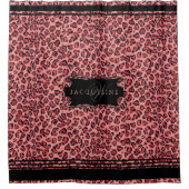 Personalisierte Dusche Mit Monogramm rosa Leopard Duschvorhang (Vorderseite)