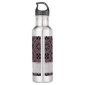 Personalisierte Dusky-Rose Blumenfronten Mandala T Edelstahlflasche (Rückseite)