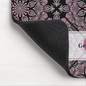 Personalisierte Dusky-Rose Blumenfronten Mandala T Mousepad (Ecke)