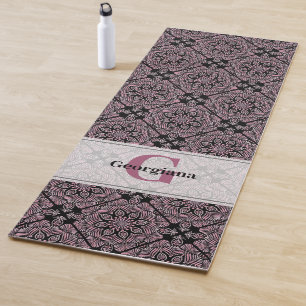 Personalisierte Dusky-Rose Blumenfronten Mandala T Yogamatte