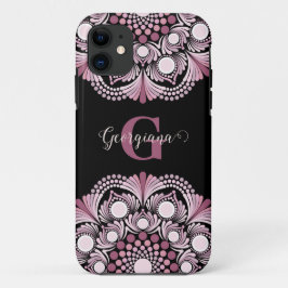 Personalisierte Dusky Rose Boho Floral Dot Mandala Case-Mate iPhone Hülle