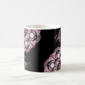 Personalisierte Dusky Rose Boho Floral Dot Mandala Kaffeetasse (Mittel)
