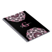 Personalisierte Dusky Rose Boho Floral Dot Mandala Notizblock (Rechte Seite)