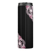 Personalisierte Dusky Rose Boho Floral Dot Mandala Thermosbecher (Rückseite)