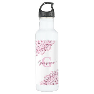 Personalisierte Dusky Rose Confetti Lace Dot Manda Edelstahlflasche