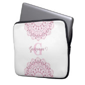 Personalisierte Dusky Rose Confetti Lace Dot Manda Laptopschutzhülle (Vorderseite Links)
