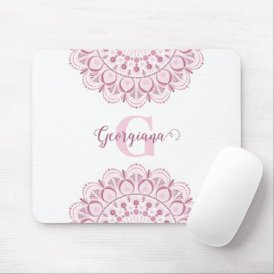 Personalisierte Dusky Rose Confetti Lace Dot Manda Mousepad
