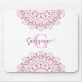 Personalisierte Dusky Rose Confetti Lace Dot Manda Mousepad (Vorne)