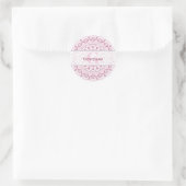 Personalisierte Dusky Rose Confetti Lace Dot Manda Runder Aufkleber (Tasche)