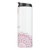 Personalisierte Dusky Rose Confetti Lace Dot Manda Thermosbecher (Nach rechts gedreht)