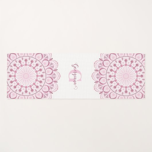 Personalisierte Dusky Rose Confetti Lace Dot Manda Yogamatte (Vorderseite (Horizontal))