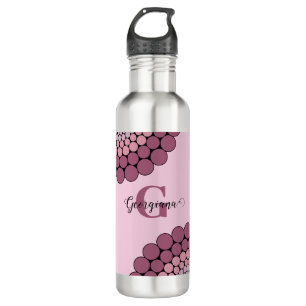 Personalisierte Dusky-Rose Floral Dot Mandala Edelstahlflasche